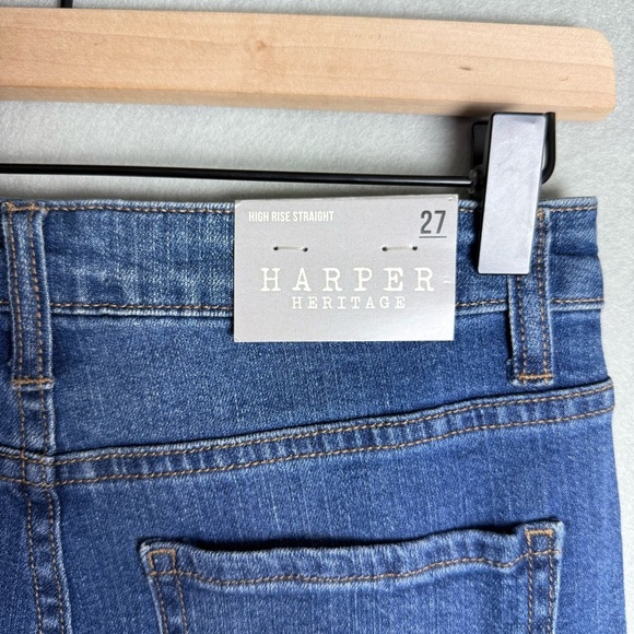 Francesca’s Harper Heritage Women’s High Rise Straight Raw Hem Jeans size 27 NWT - Picture 8 of 13